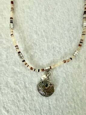 NWOT Brighton Heishi Shell and Sand Dollar Necklace
